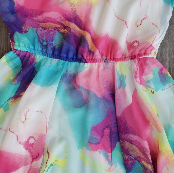 Children's Place Mommy, & Me Watercolor Matching Cold Shoulder Hanky Hem Dress - Picture 3 of 10